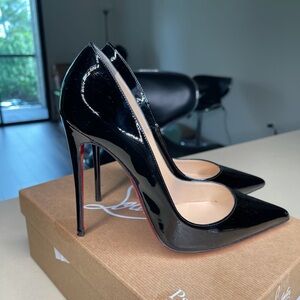 Christian Louboutin Shiny Black Heels with Red Sole